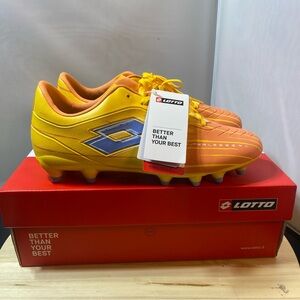 Lotto Superleggera Soccer Shoes Mens Size 8 Yellow Orange Cleats Football New!